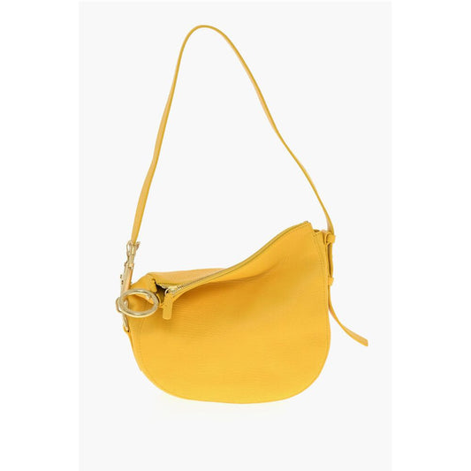 Textured Leather SM KNIGHT Shoulder Bag with Metal Details