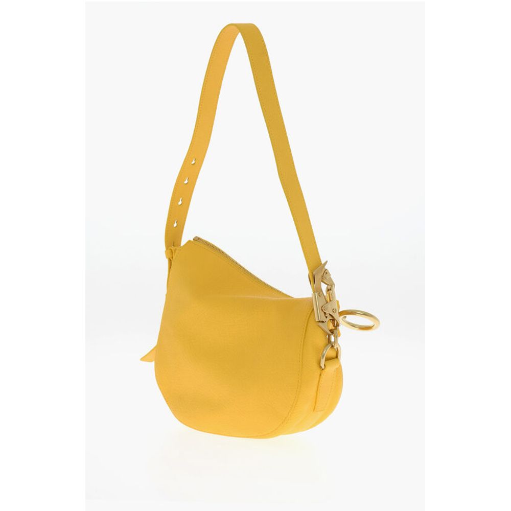 Textured Leather SM KNIGHT Shoulder Bag with Metal Details