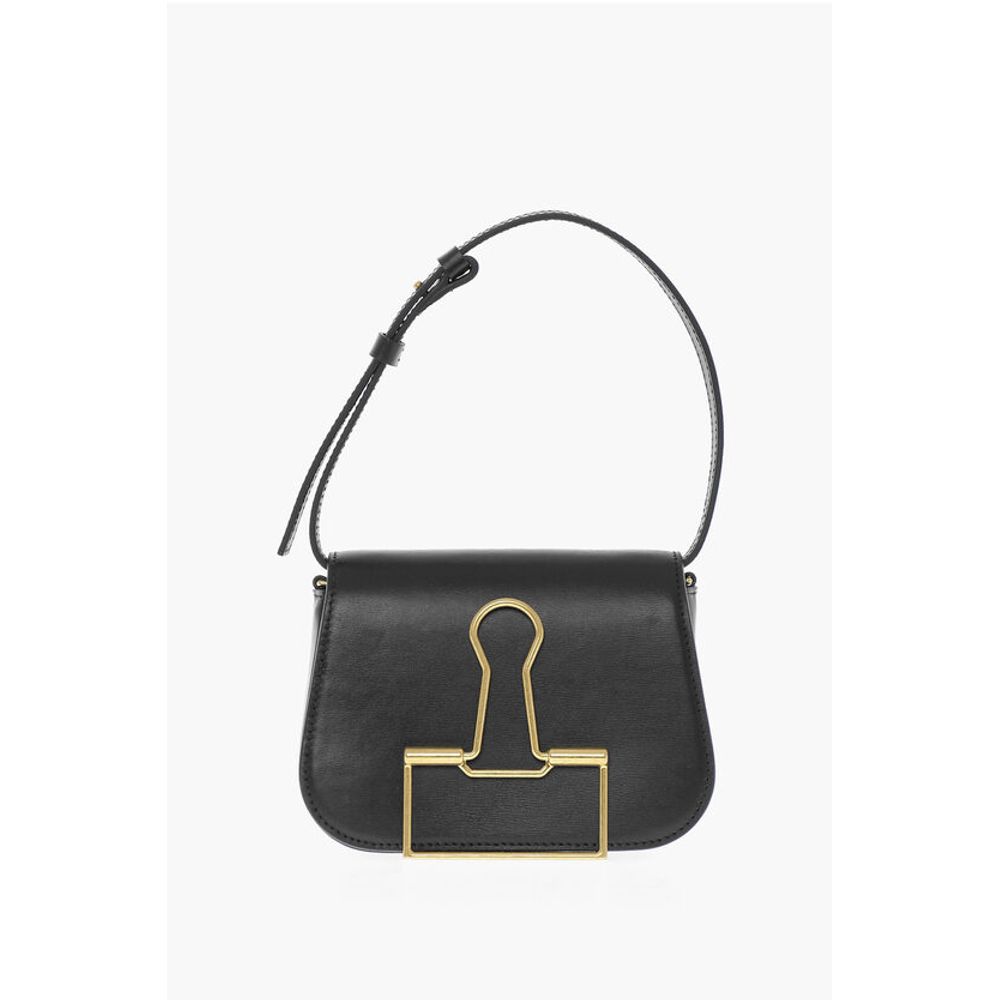 Leather SKELETON BINDER Shoulder Bag with Golden Detail