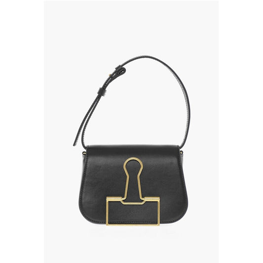Leather SKELETON BINDER Shoulder Bag with Golden Detail
