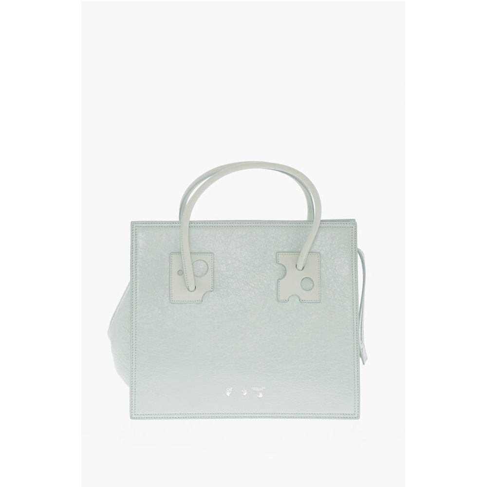Solid Color Leather Tote Bag