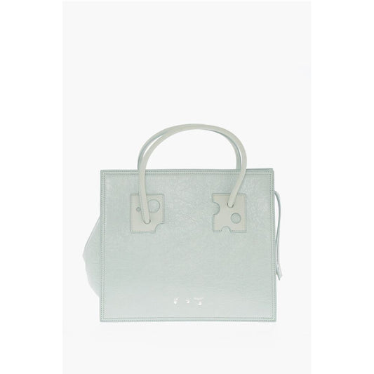 Solid Color Leather Tote Bag