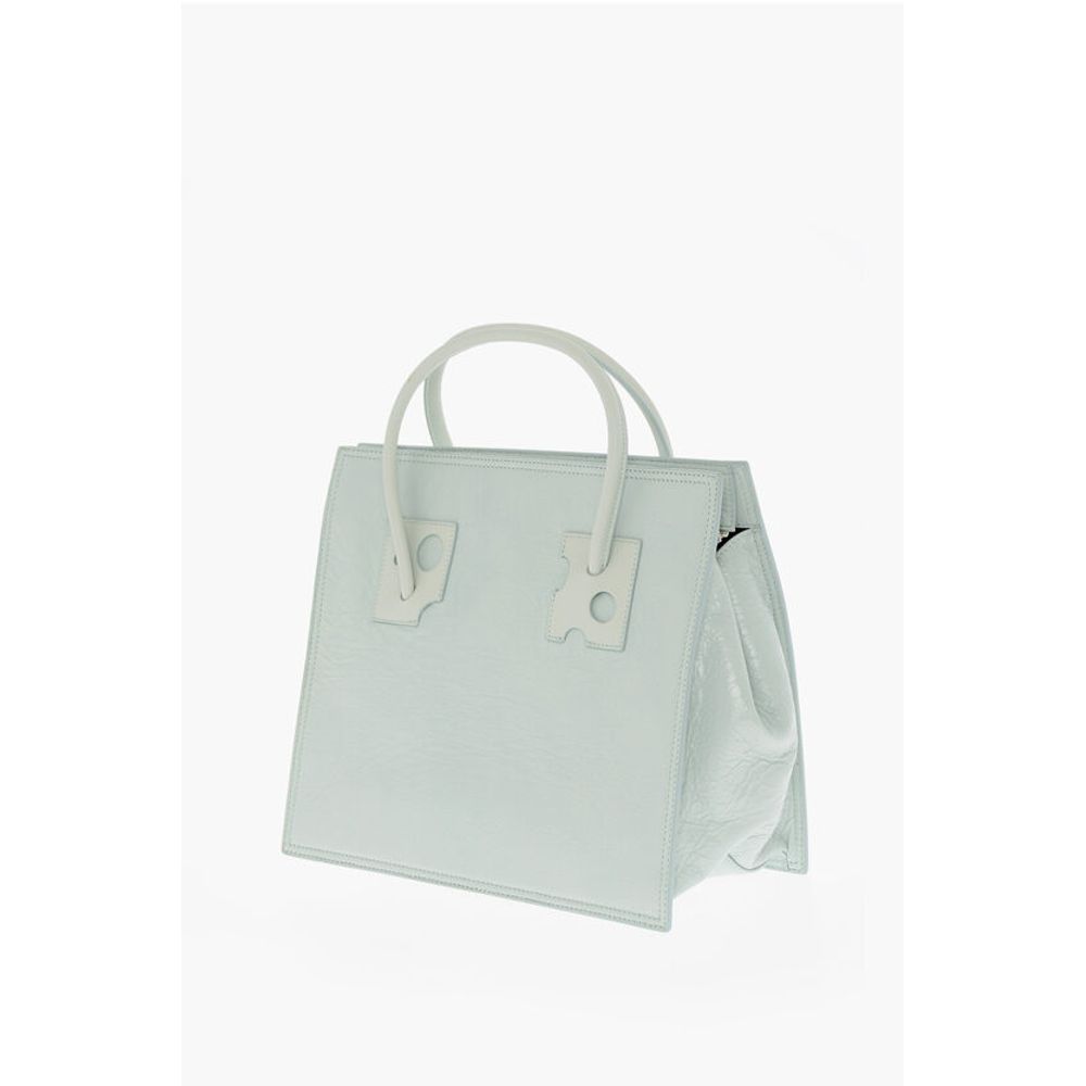 Solid Color Leather Tote Bag