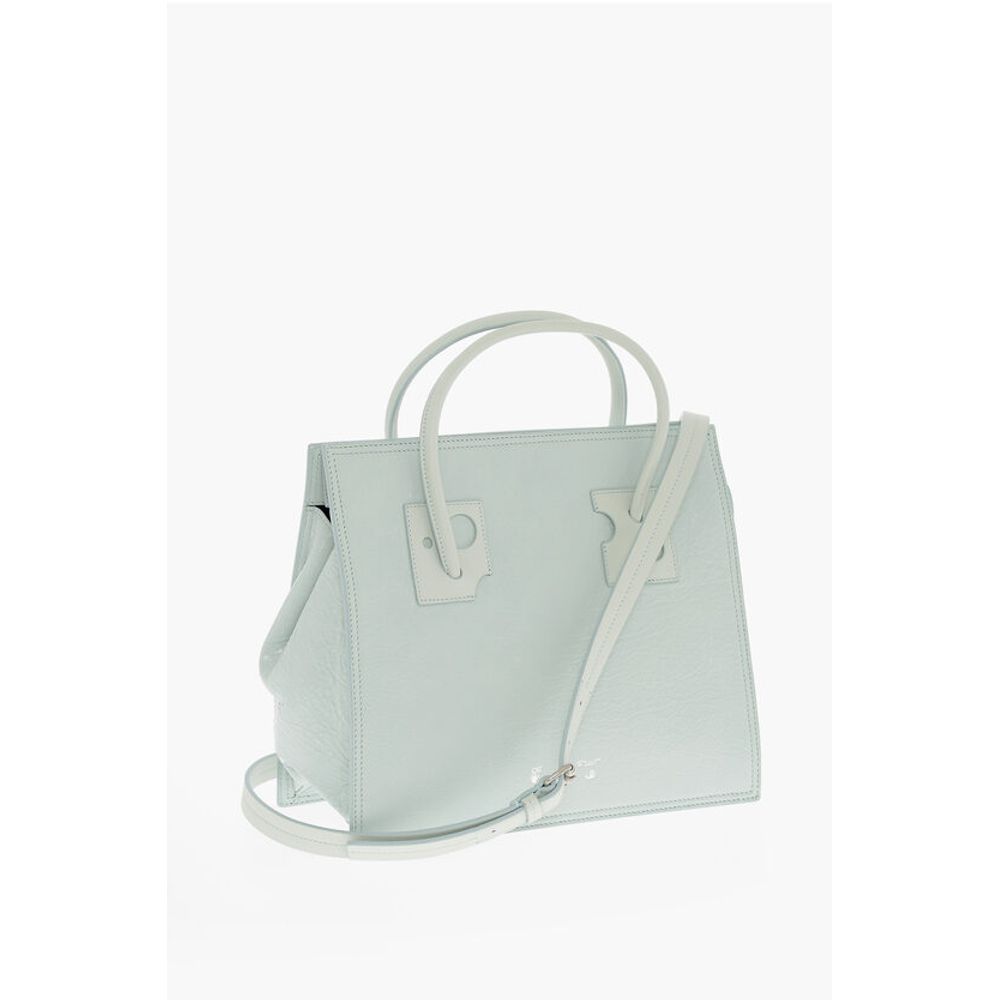 Solid Color Leather Tote Bag