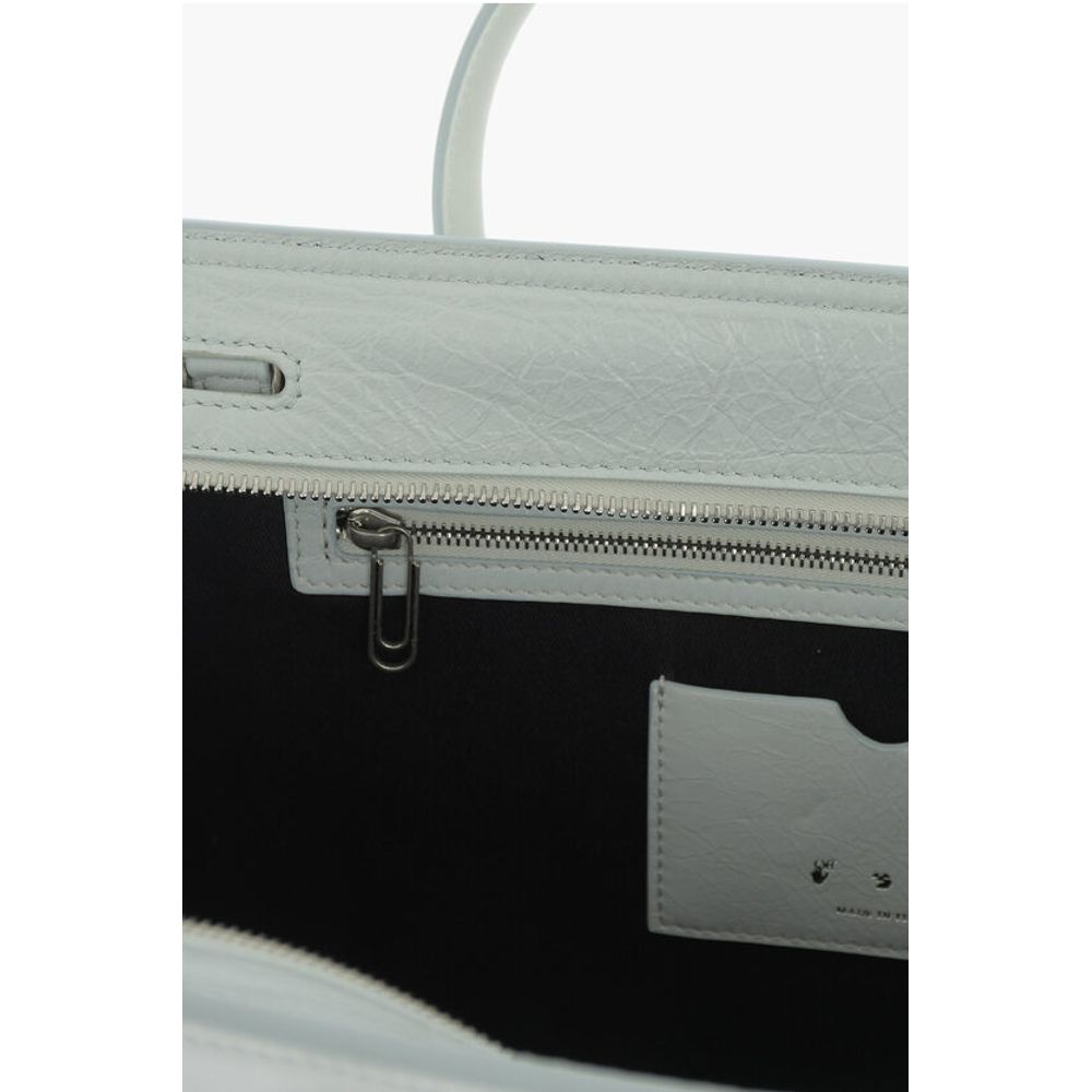 Solid Color Leather Tote Bag
