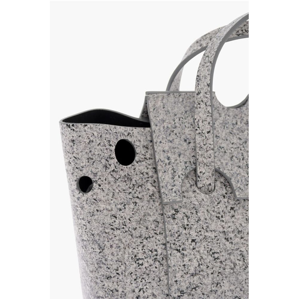 Marble Effect Leather BURROW Tote Bag