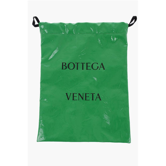 Creased Leather BADGE Drawstring Bag with Engraved Logo