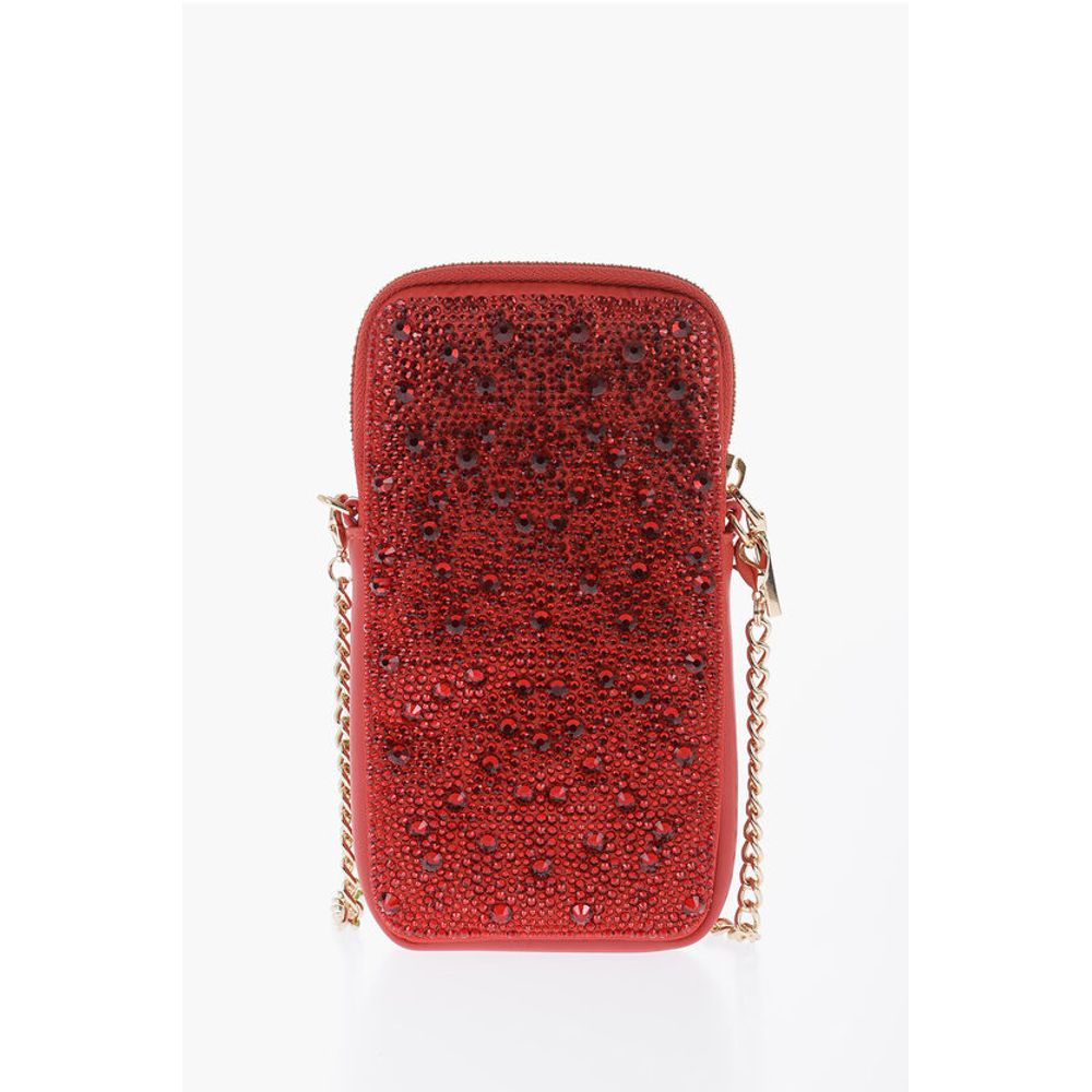 LOVE Rhinestone Pouch with Golden Chain