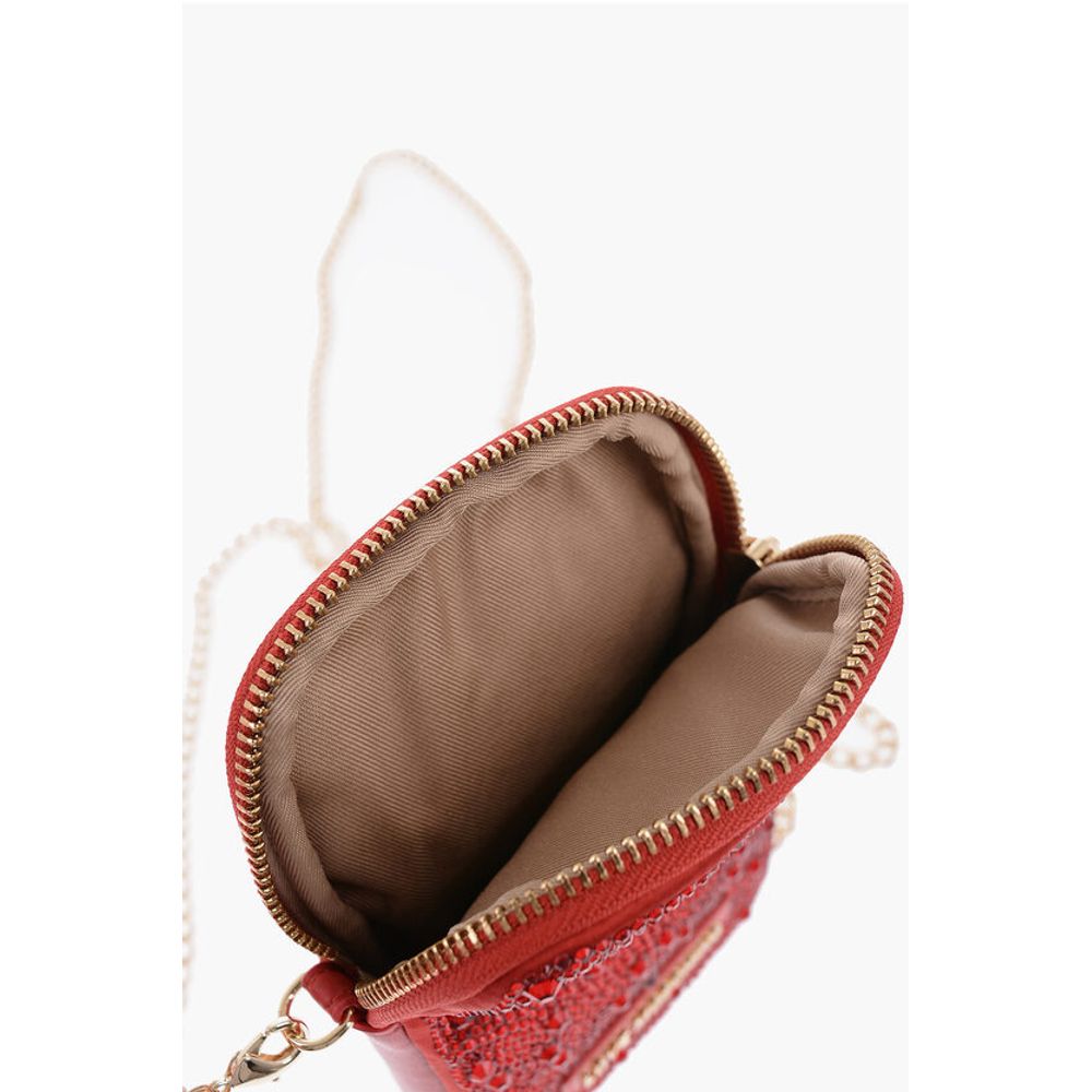 LOVE Rhinestone Pouch with Golden Chain