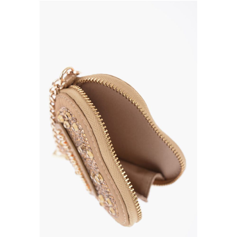 LOVE Heart-Shaped Coin Purse Embellished with Rhinestones