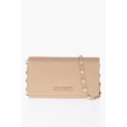 LOVE Saffiano Faux Leather Wallet with Removable Chain