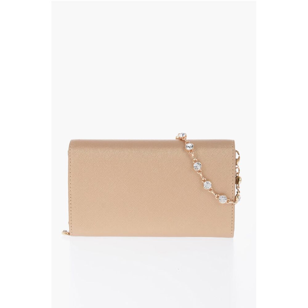 LOVE Saffiano Faux Leather Wallet with Removable Chain