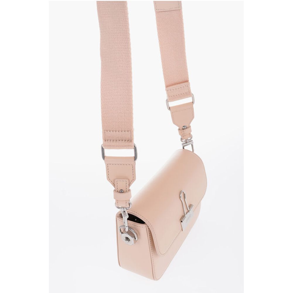 Solid Color PLAIN BINDER Leather Crossbody Bag