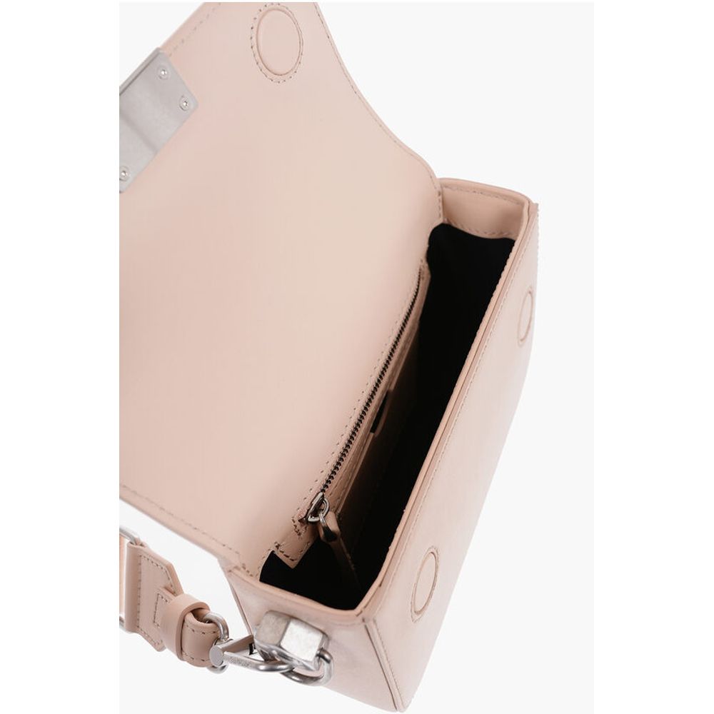 Solid Color PLAIN BINDER Leather Crossbody Bag