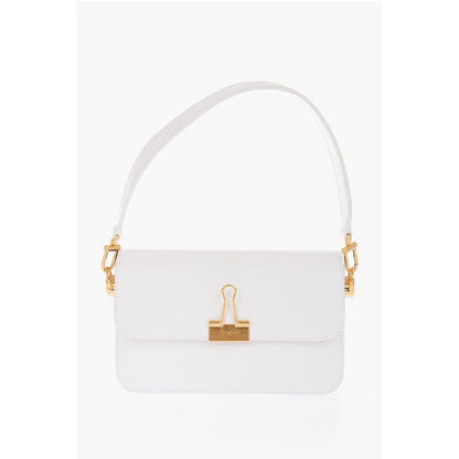 Leather PLAIN BINDER Shoulder Bag with Golden Details