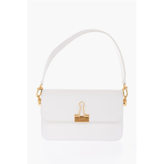 Leather PLAIN BINDER Shoulder Bag with Golden Details