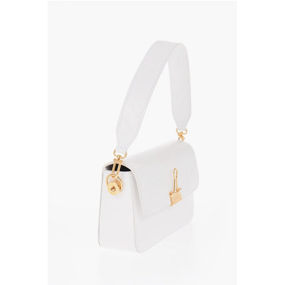 Leather PLAIN BINDER Shoulder Bag with Golden Details