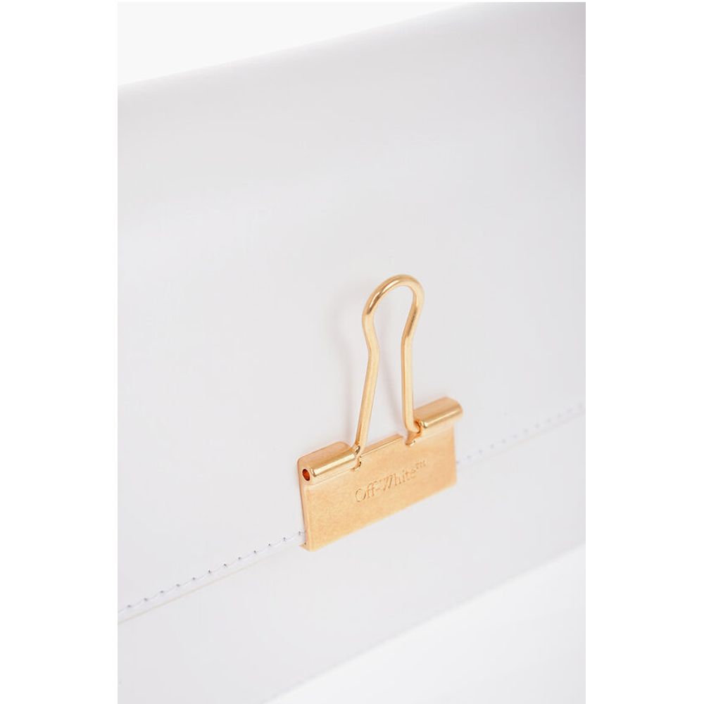 Leather PLAIN BINDER Shoulder Bag with Golden Details
