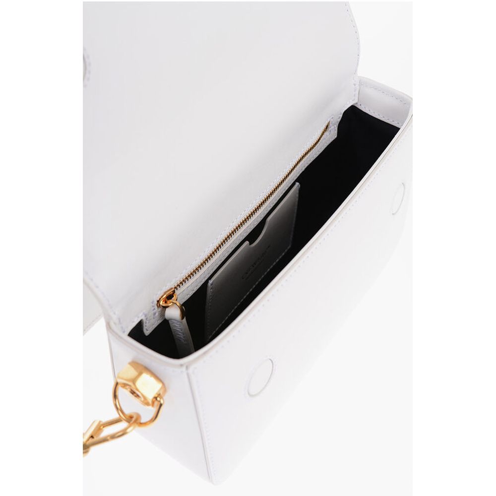 Leather PLAIN BINDER Shoulder Bag with Golden Details