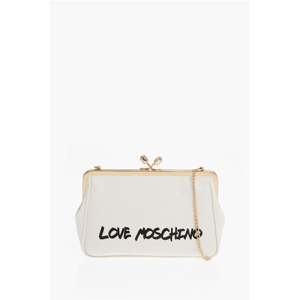 LOVE Solid Color Handbag with Printed Logo and Removable Cha