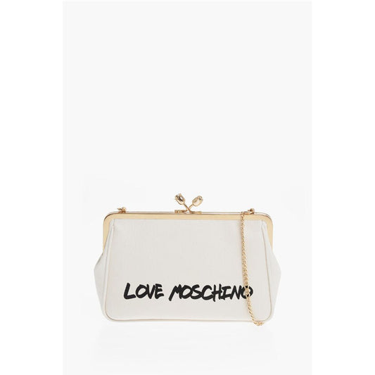 LOVE Solid Color Handbag with Printed Logo and Removable Cha