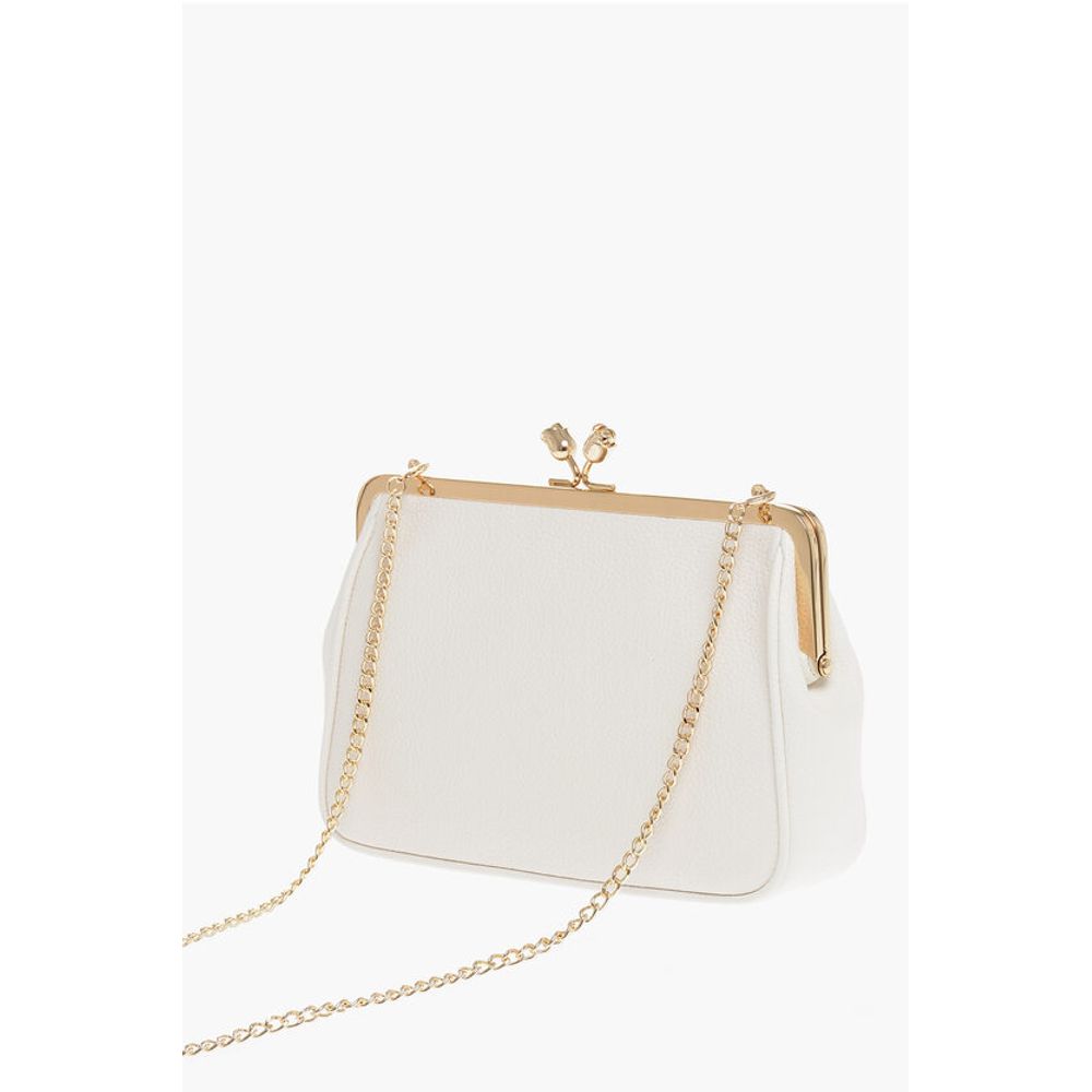 LOVE Solid Color Handbag with Printed Logo and Removable Cha