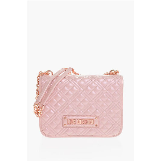LOVE Quilted Faux Leather Metallic Effect Shoulder Bag with