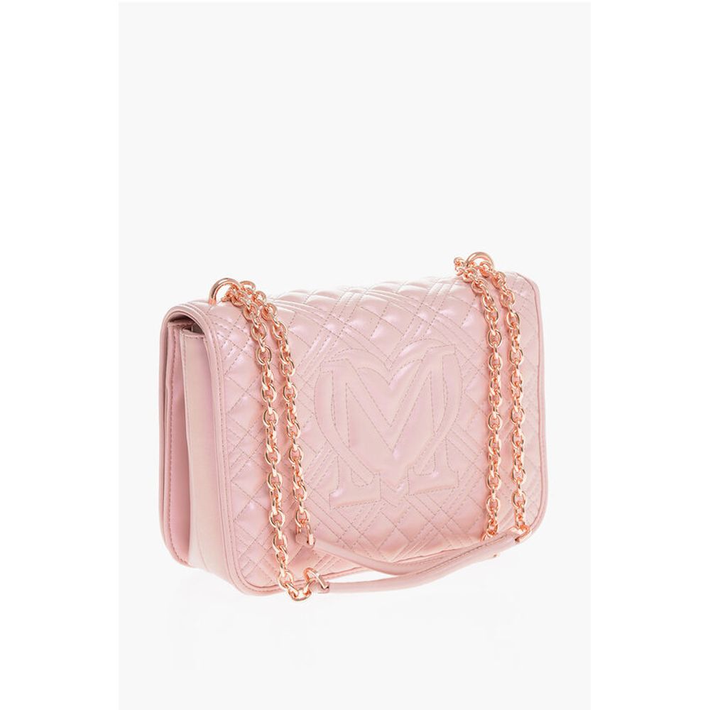 LOVE Quilted Faux Leather Metallic Effect Shoulder Bag with