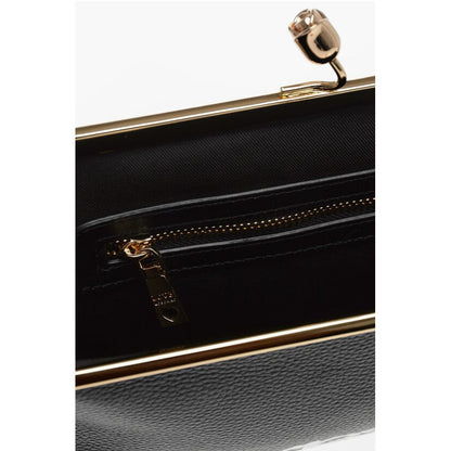 LOVE Solid Color Handbag with Printed Logo and Removable Cha