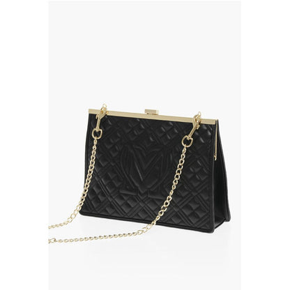 LOVE Quilted Faux Leather Shoulder Bag with Golden Details