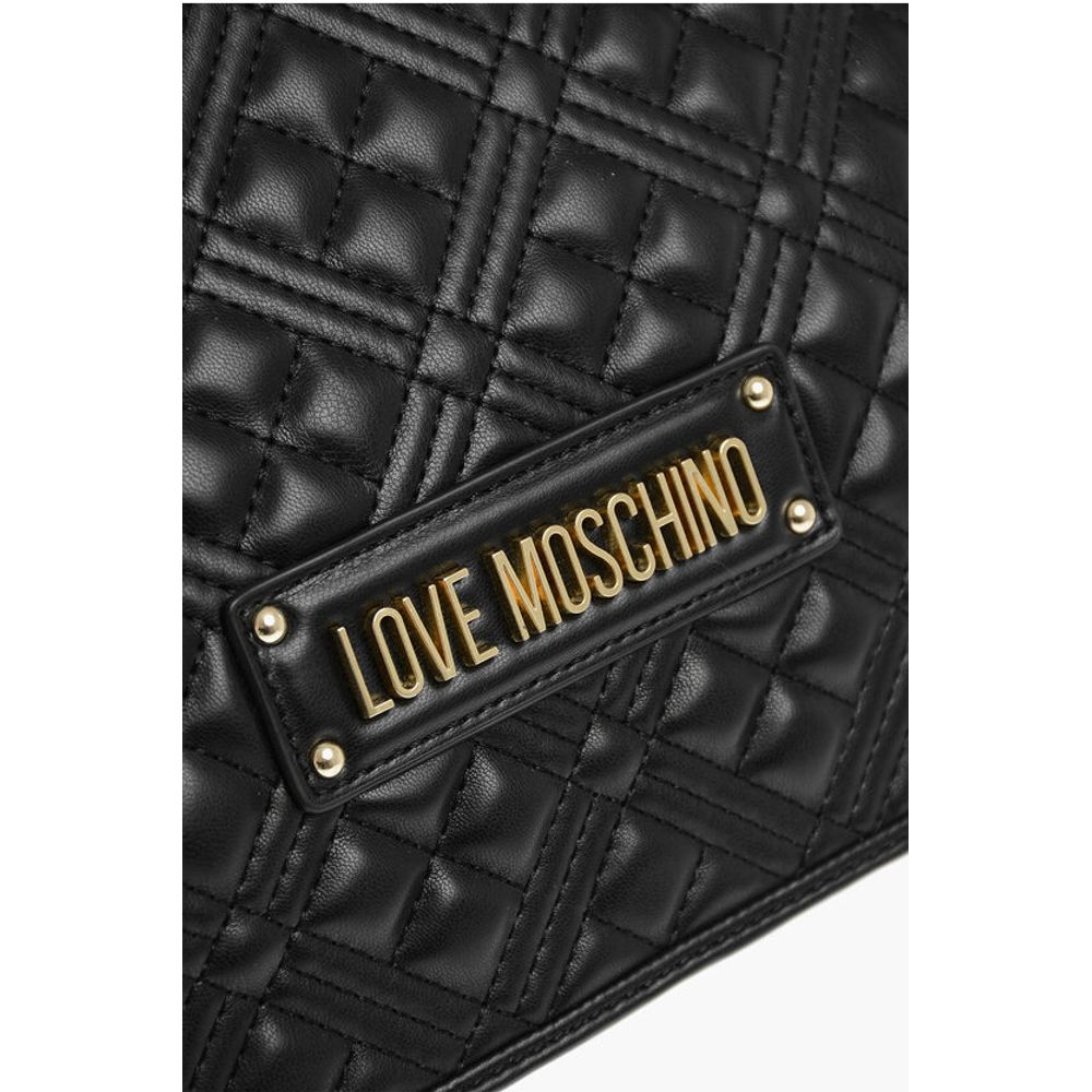 LOVE Quilted Faux Leather Shoulder Bag with Golden Details