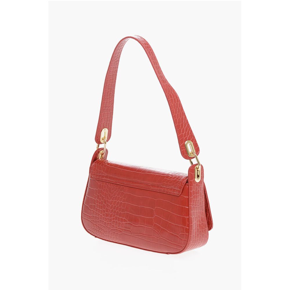 LOVE Crocodile Effect Faux Leather Shoulder Bag