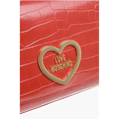 LOVE Crocodile Effect Faux Leather Shoulder Bag