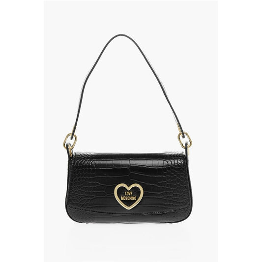 LOVE Crocodile Effect Faux Leather Shoulder Bag
