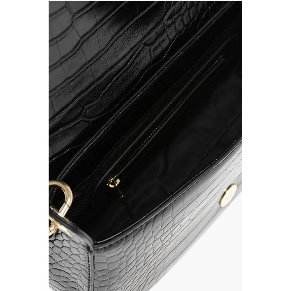 LOVE Crocodile Effect Faux Leather Shoulder Bag