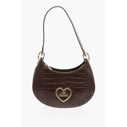 LOVE Crocodile Effect Faux Leather Hobo Bag