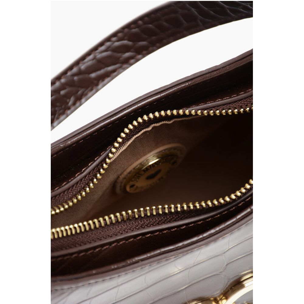 LOVE Crocodile Effect Faux Leather Hobo Bag