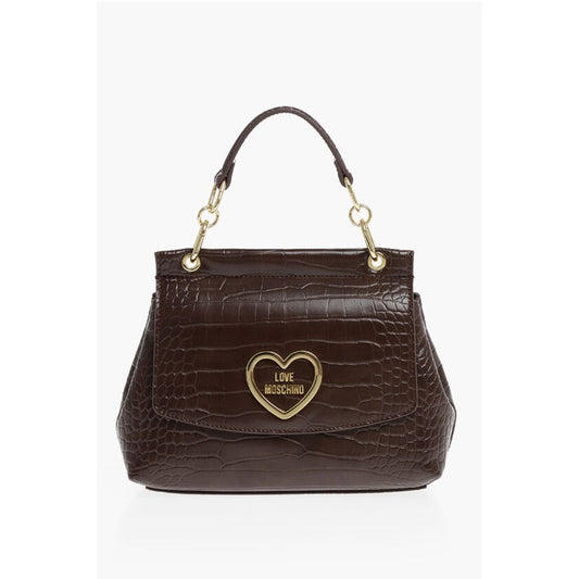 LOVE Faux Leather Bag with Golden Details and Removable Shou