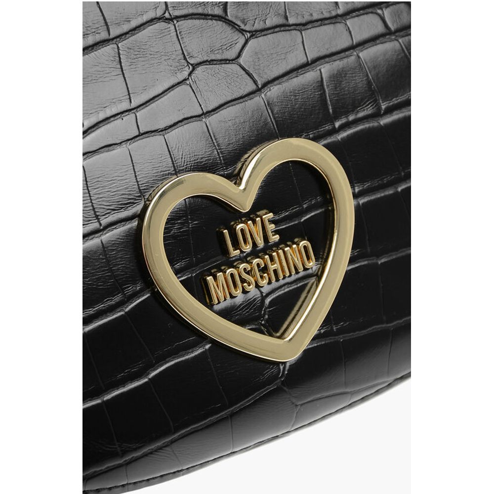 LOVE Crocodile Effect Faux Leather Hobo Bag