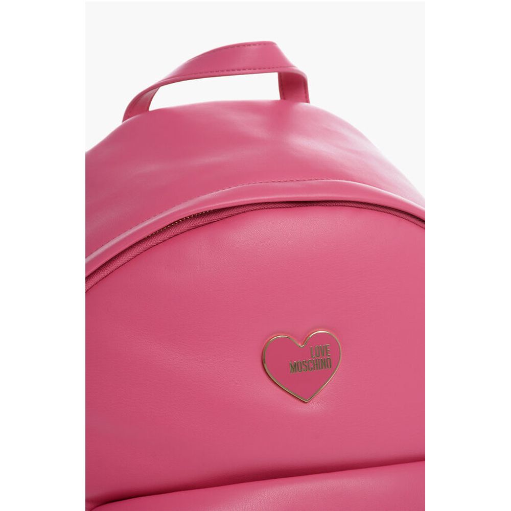 LOVE Faux Leather Backpack with Metal Heart