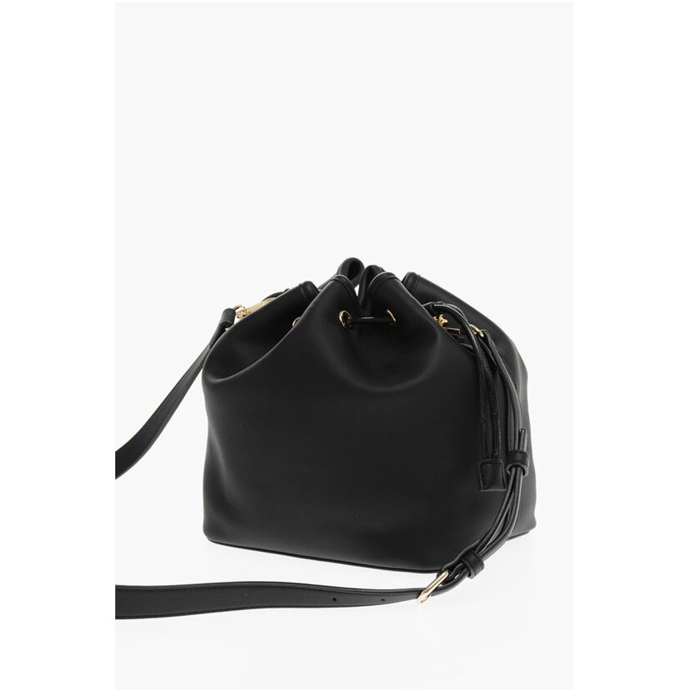 LOVE Faux Leather Bucket Bag with Golden Maxi Logo