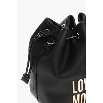 LOVE Faux Leather Bucket Bag with Golden Maxi Logo