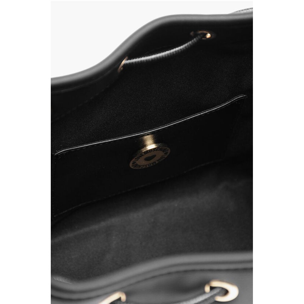 LOVE Faux Leather Bucket Bag with Golden Maxi Logo