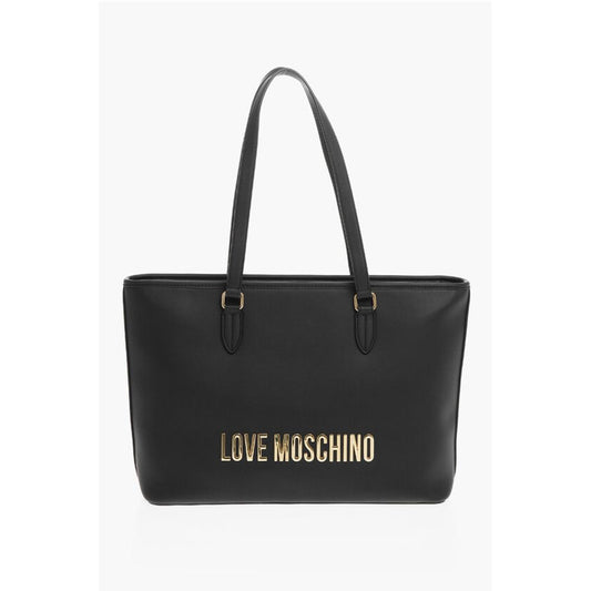 LOVE Faux Leather Tote Bag with Golden Embossed Maxi Logo