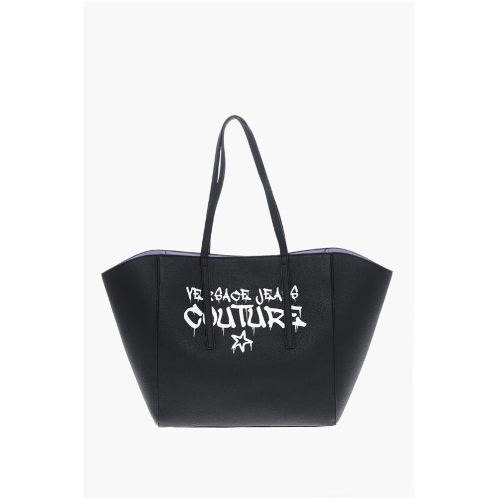 JEANS COUTURE Textured Faux Leather Maxi Tote bag with Clout
