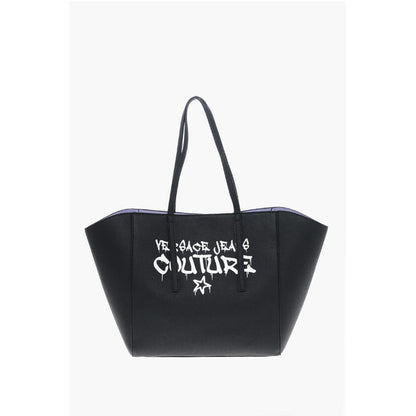 JEANS COUTURE Textured Faux Leather Maxi Tote bag with Clout