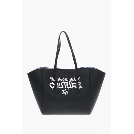 JEANS COUTURE Textured Faux Leather Maxi Tote bag with Clout
