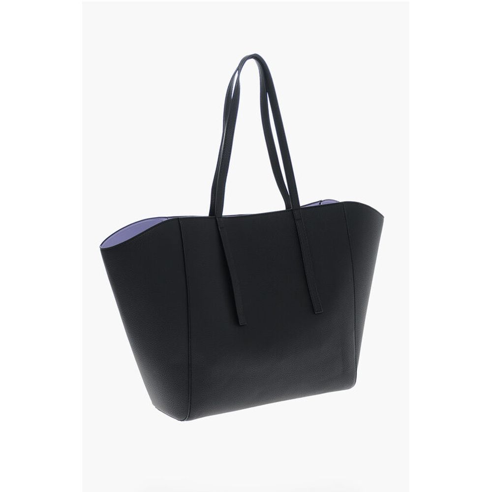JEANS COUTURE Textured Faux Leather Maxi Tote bag with Clout