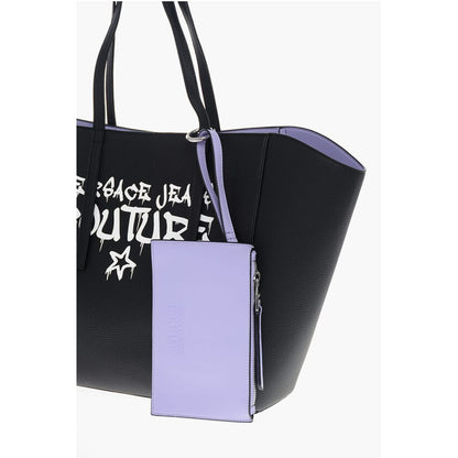 JEANS COUTURE Textured Faux Leather Maxi Tote bag with Clout