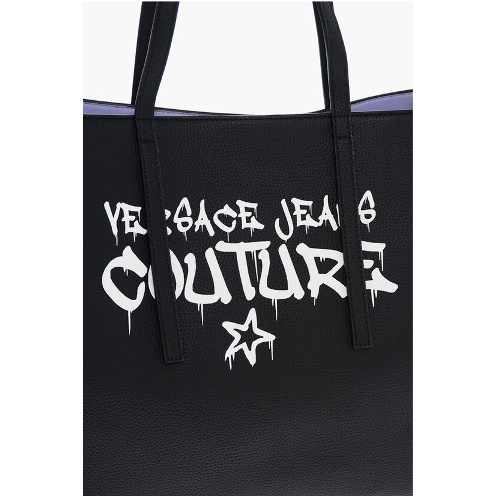 JEANS COUTURE Textured Faux Leather Maxi Tote bag with Clout